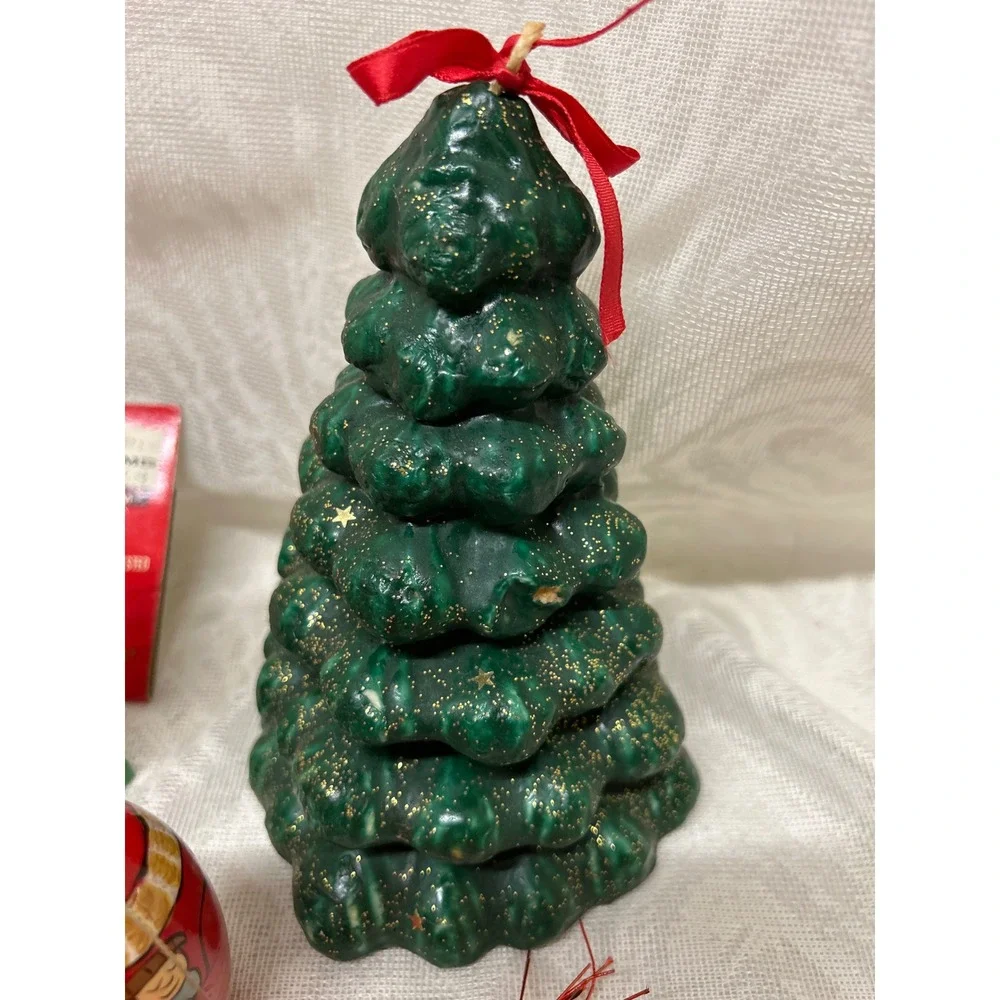 Vintage Christmas Decor and Craft Lot Tree Candle, Sleigh Ornaments Bulbs #13‎